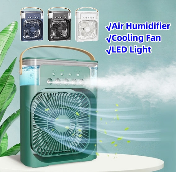 3 In 1 Air Humidifier Cooling Fan LED Night Light