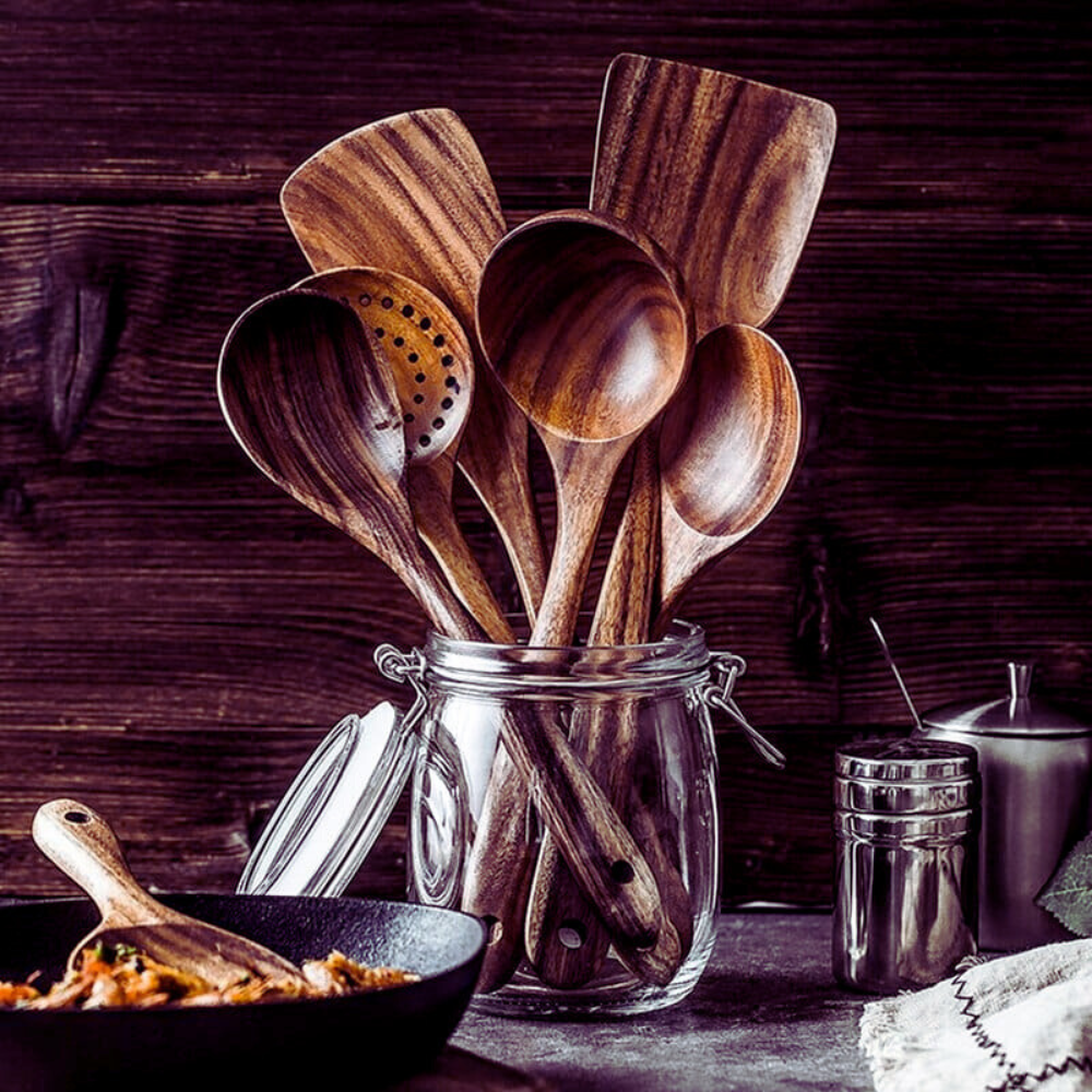 🌟 Teak Wood Kitchen Utensils: Elevate Your Culinary Experience! 🍴